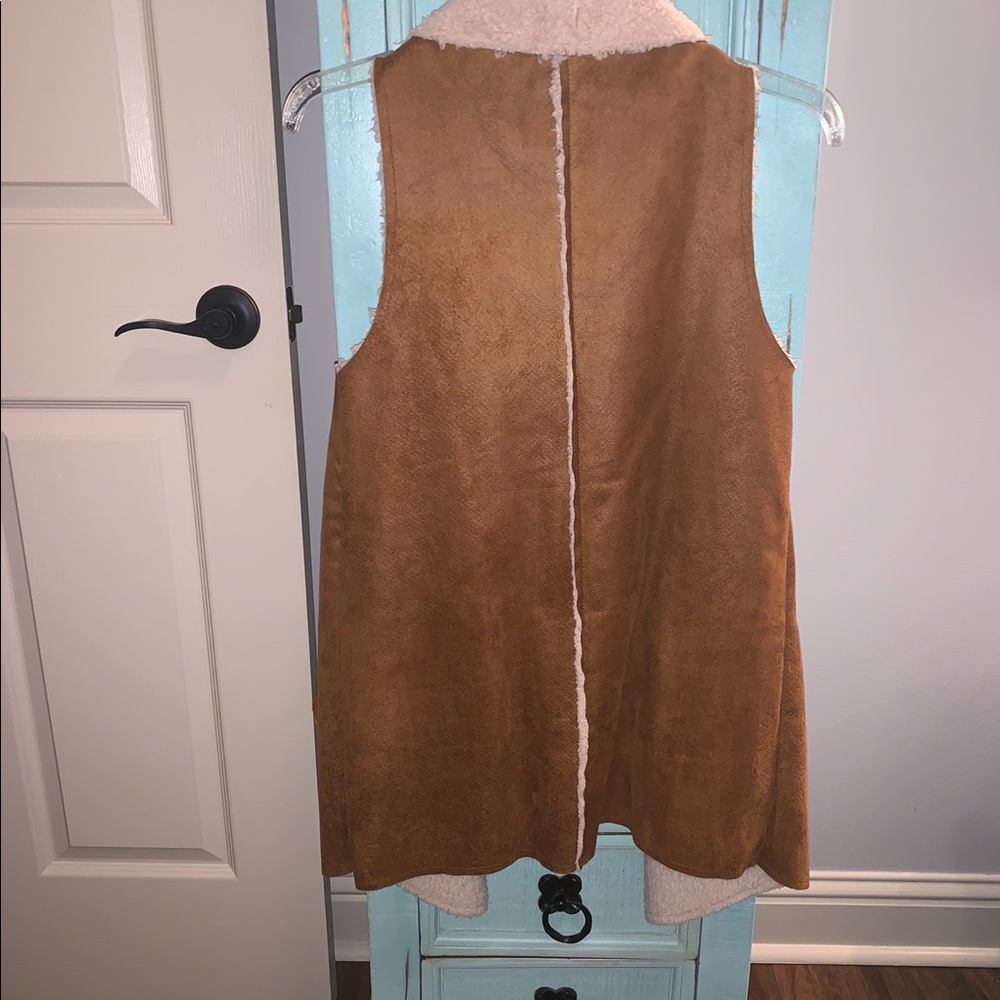 Brown Fur Suede Vest